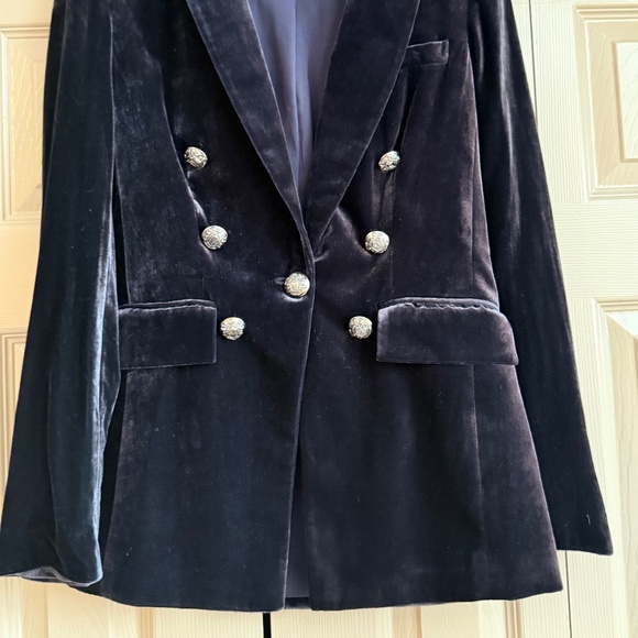 Veronica Beard Gaya Velvet Dickey Jacket in Navy - Picture 3 of 8
